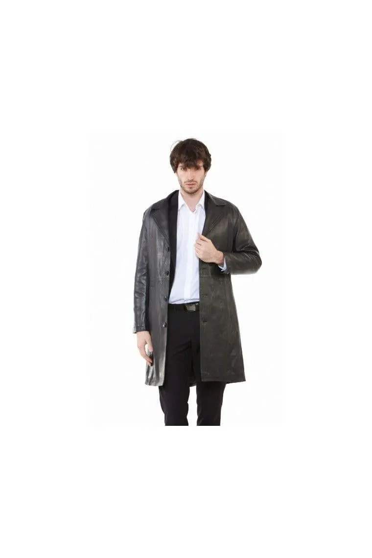 men's Leather coats in black:dylan