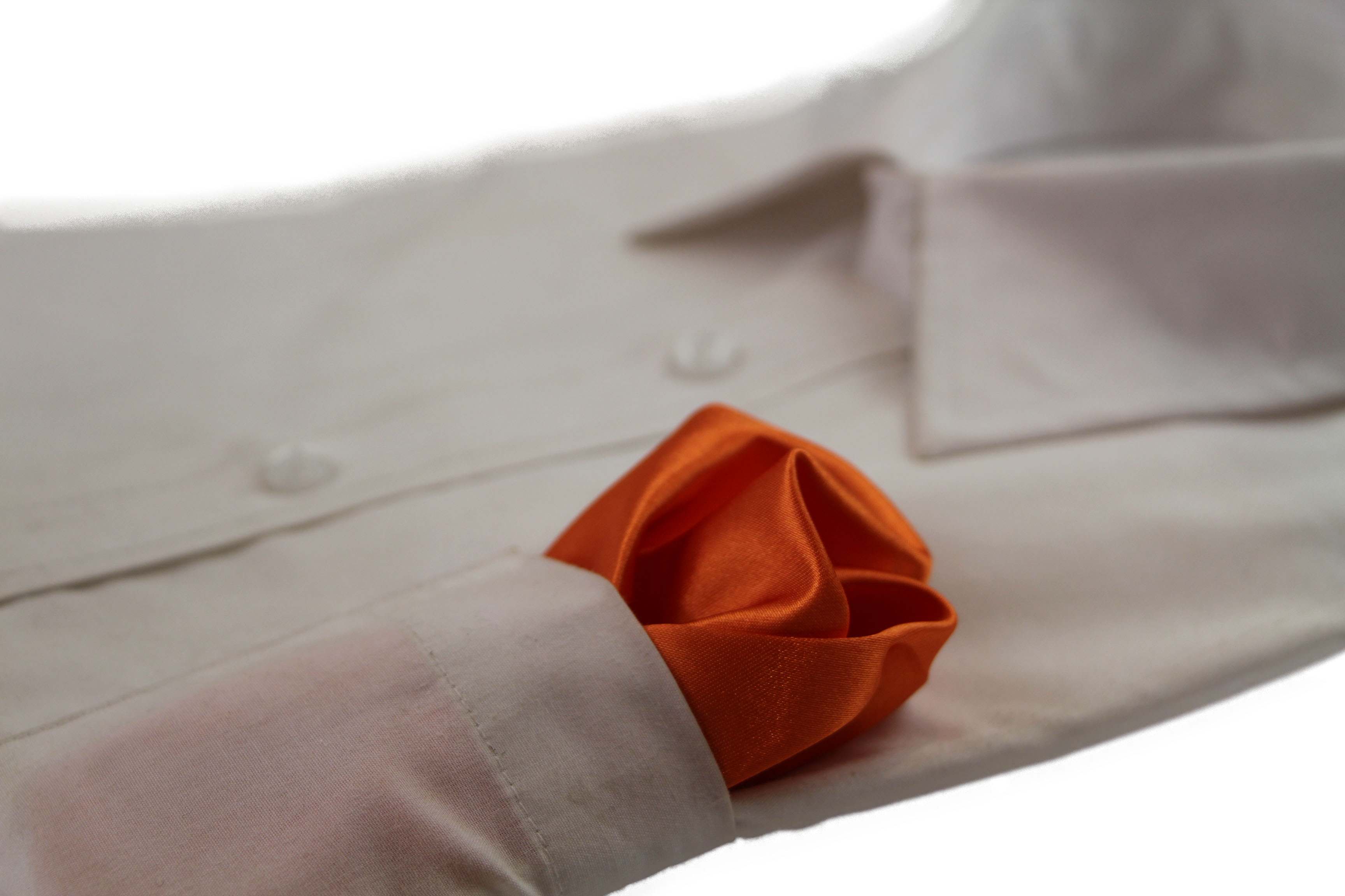 Mens Orange Pocket Square