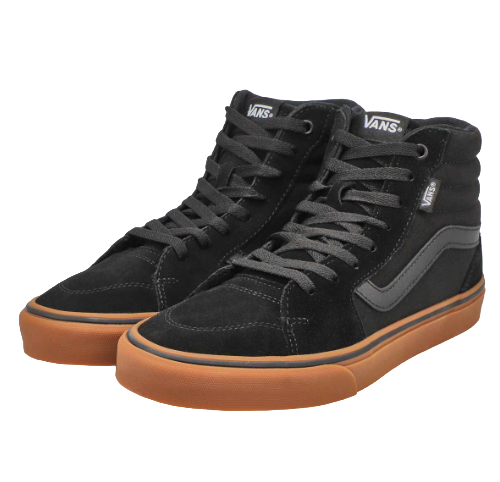 Mens Vans Filmore Hi Black/Gum Hi Top Lace Up Shoes