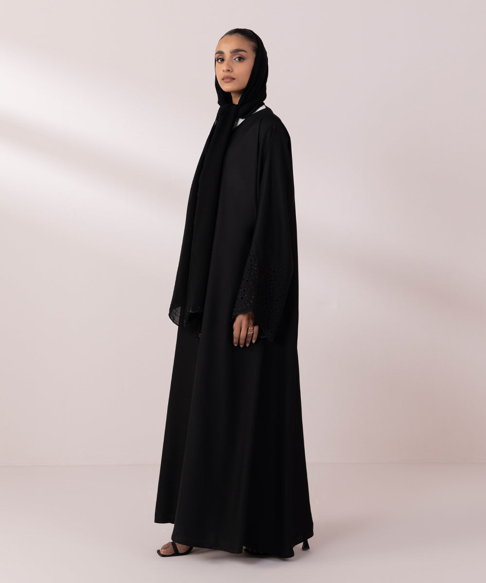 Schiffli Embroidered Abaya Set