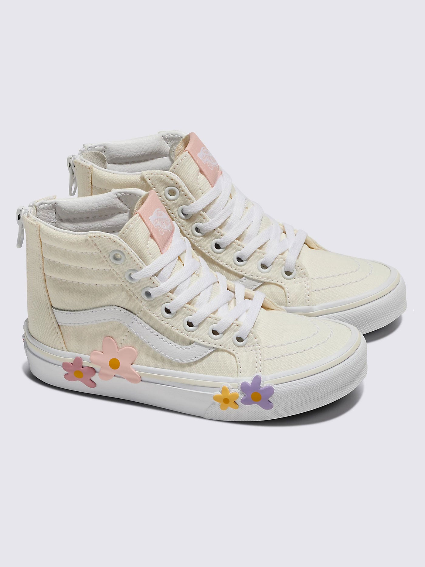 SK8-Hi Zip Flower Egret Shoes (Kids)