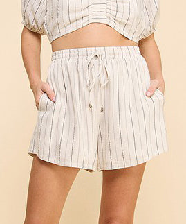 Stripe Shorts - Natural