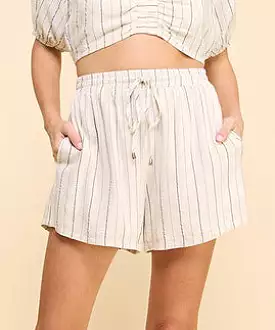 Stripe Shorts - Natural