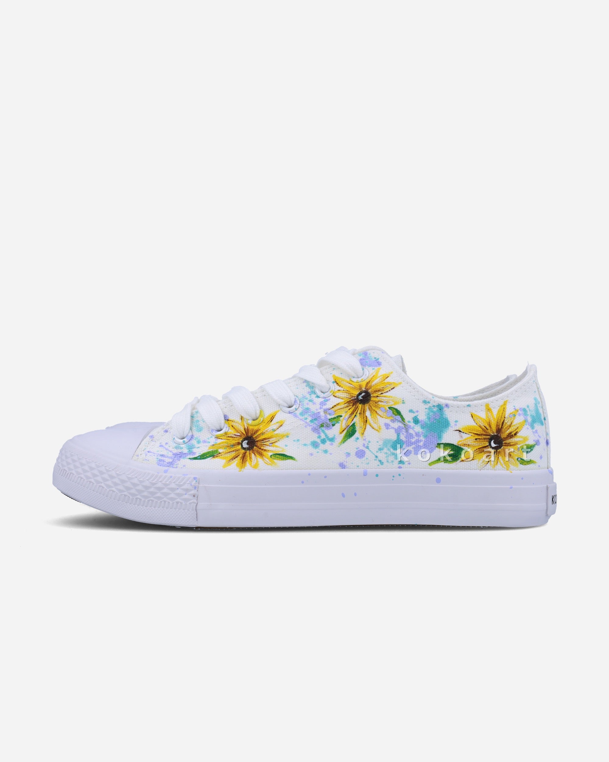 Sunflowers with Watercolour Hand Painted Shoes