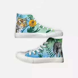 Tiger and Elephant Hand Painted Shoes