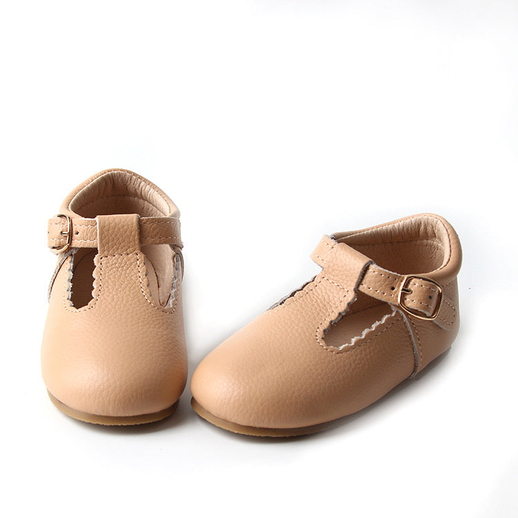 Toddler & Kids leather t-bar - Beige