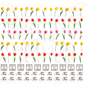 Tulip Nail Art Flower Nail Water Decals