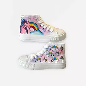 Unicorns and Rainbows Hand Painted Shoes