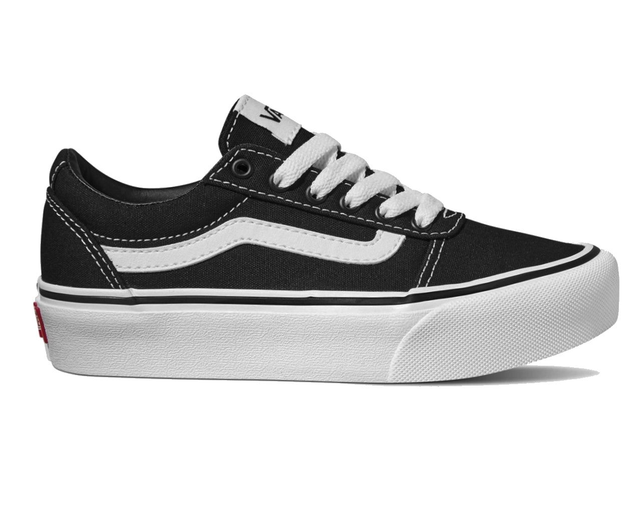 Vans Ward Platform Canvas Lace Up Trainers Black