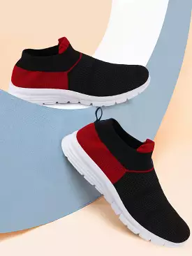 Women Black Sports Slip-On Outdoor Walking Shoes