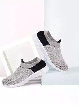 Women Grey Sports Slip-On Walking Shoes