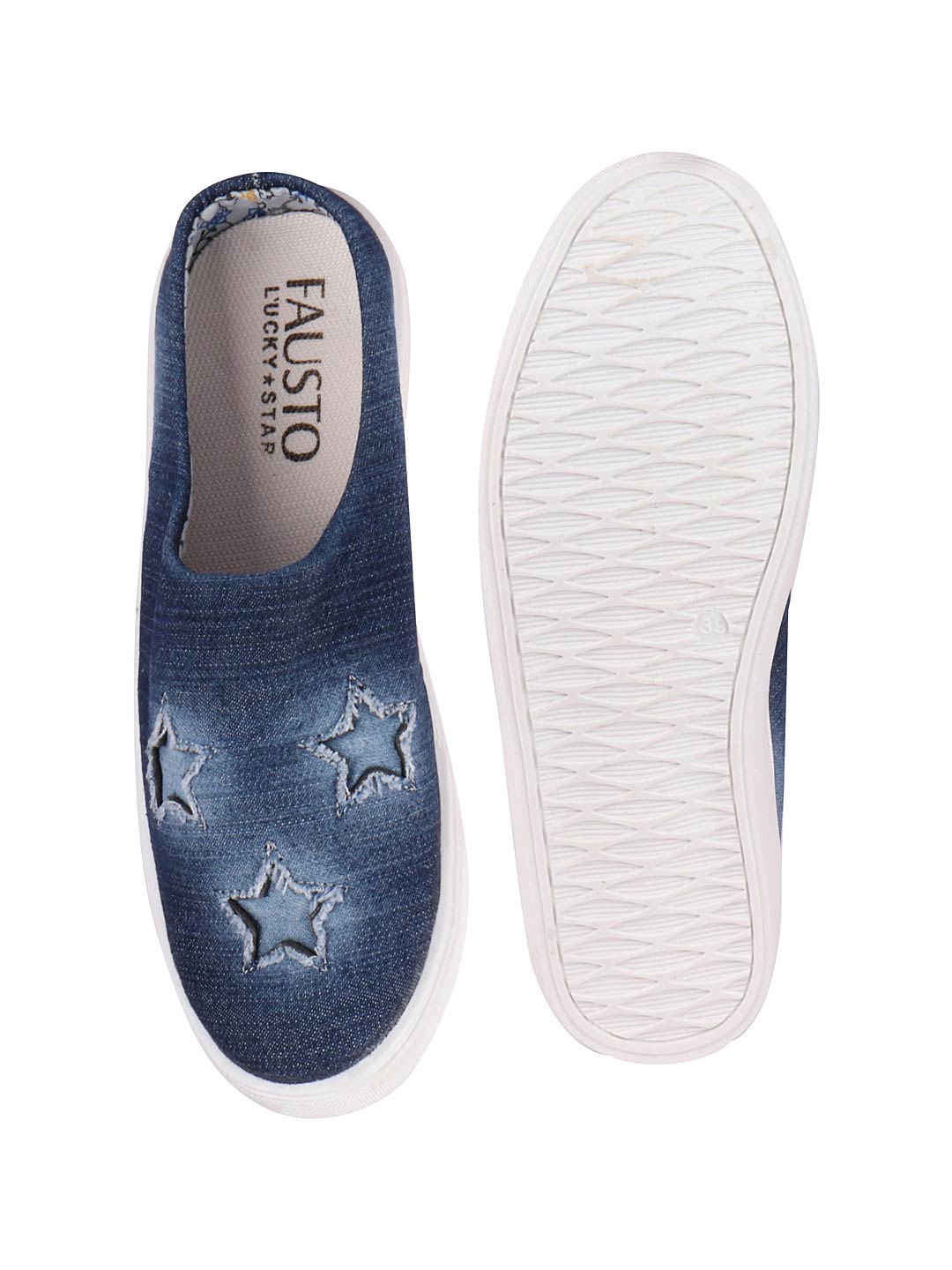 Women Navy Blue Casual Canvas Slip-On Shoes