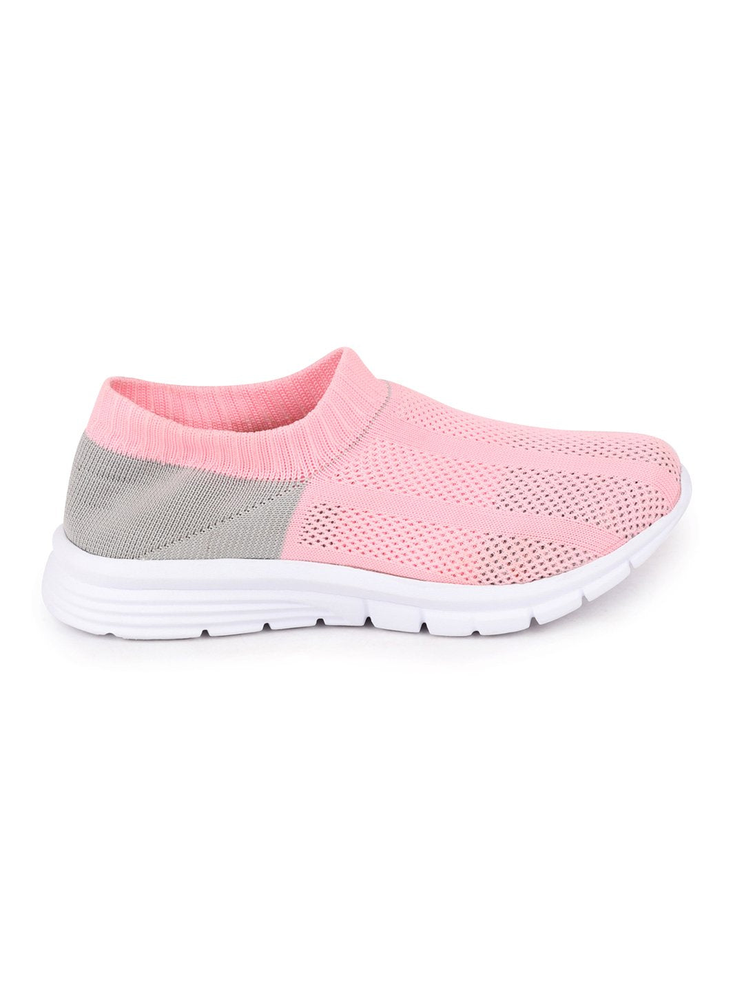 Women Pink/Grey Sports Slip-On Walking Shoes