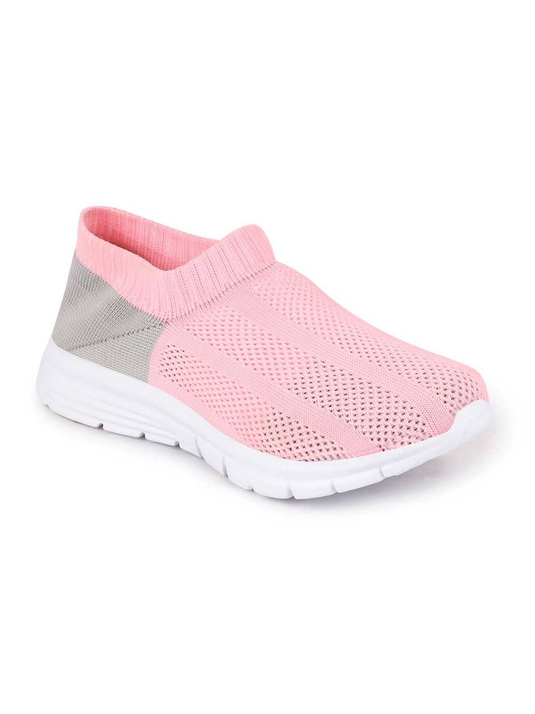 Women Pink/Grey Sports Slip-On Walking Shoes