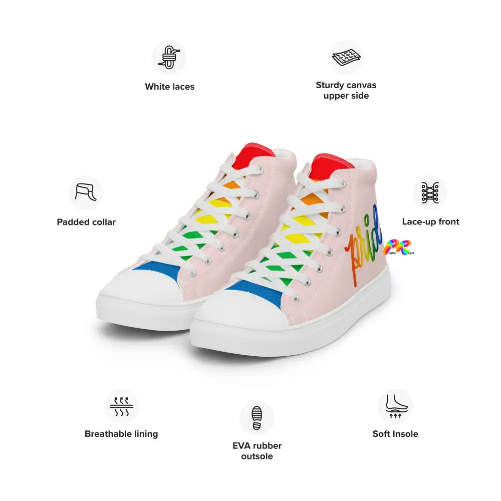 Women's Pink Pride High Canvas Top Shoes