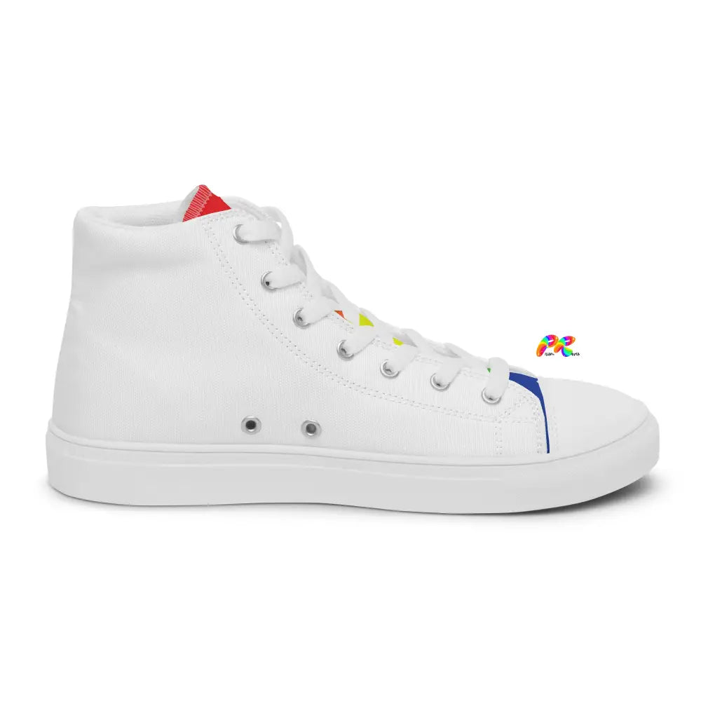 Women’s White High Top Canvas Pride Shoes