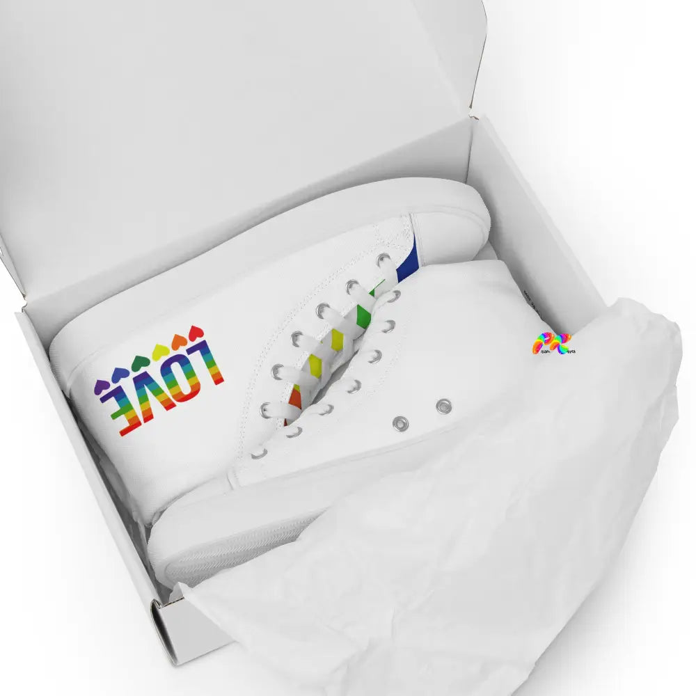 Women’s White High Top Canvas Pride Shoes