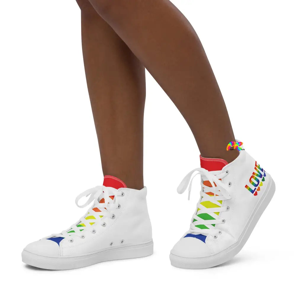 Women’s White High Top Canvas Pride Shoes