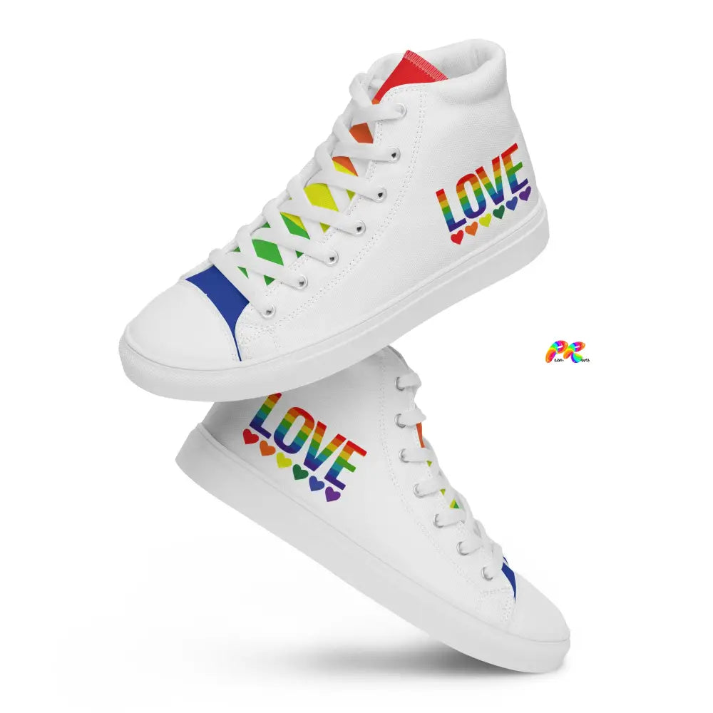 Women’s White High Top Canvas Pride Shoes