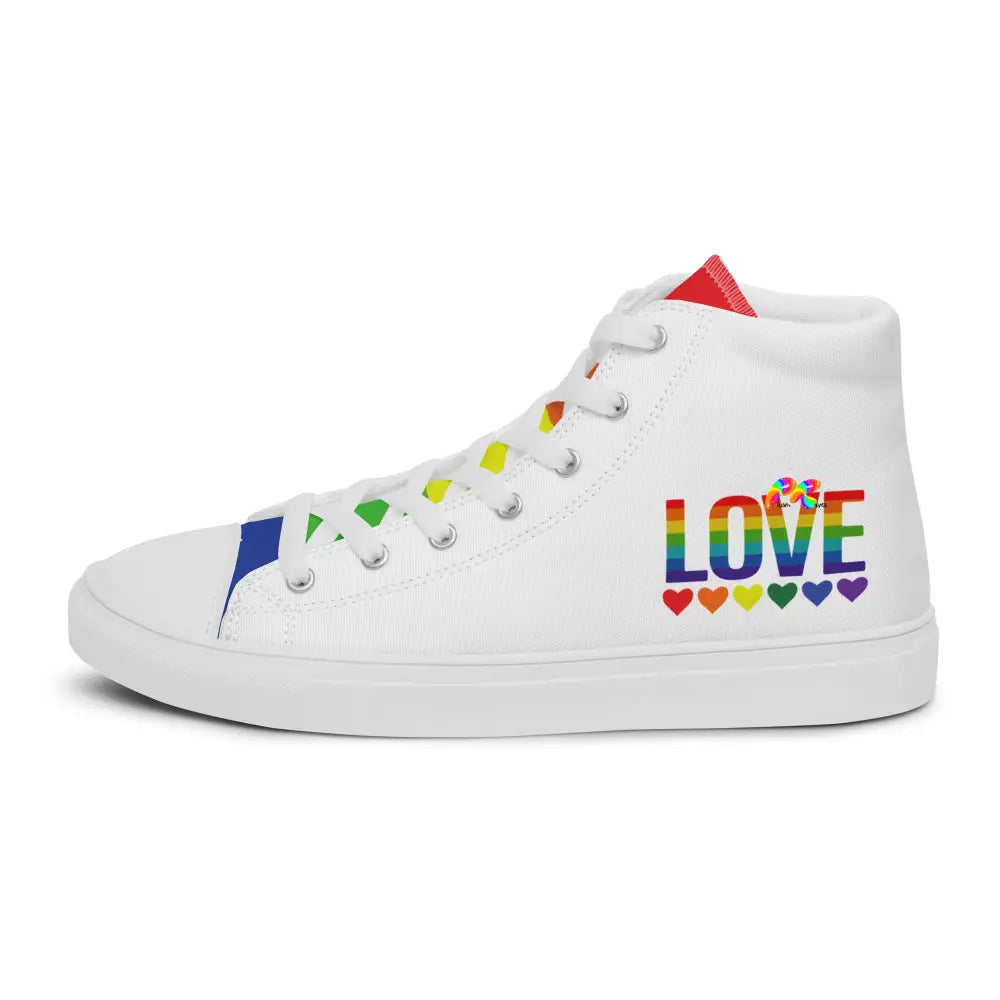 Women’s White High Top Canvas Pride Shoes