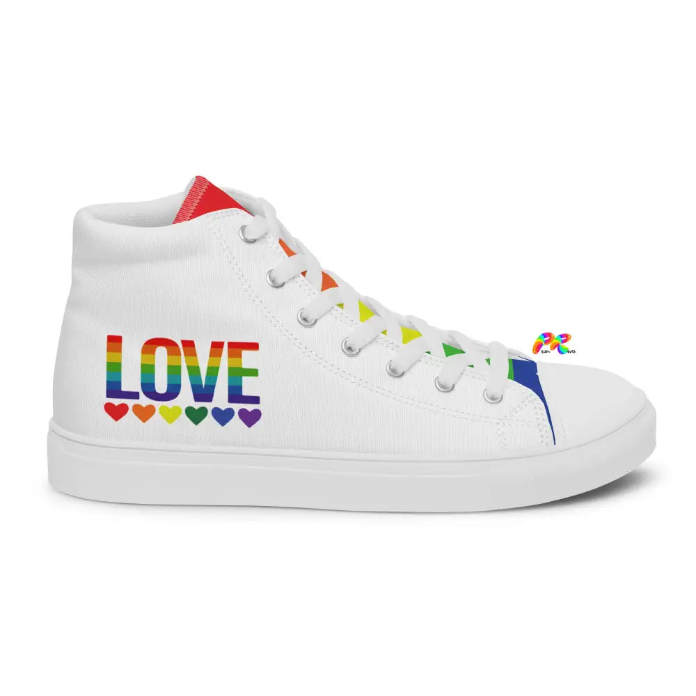 Women’s White High Top Canvas Pride Shoes