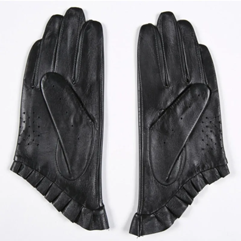 Women's Winter Warm Genuine Goatskin Thin Lining Soft Driving Gloves