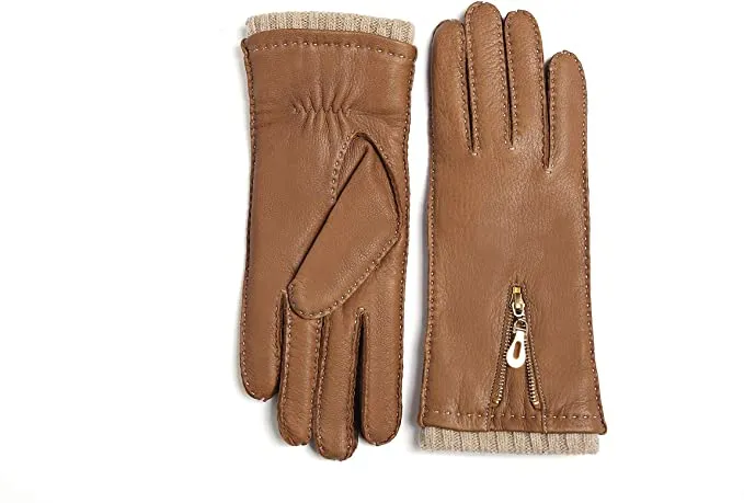 YISEVEN Women Deerskin Leather Dress Gloves Hand Sewn