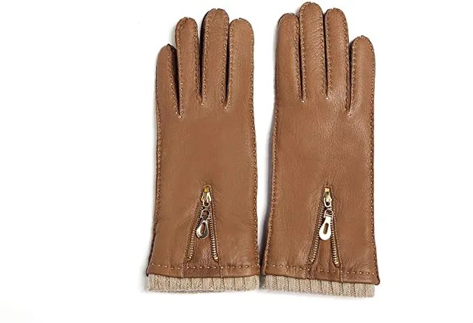 YISEVEN Women Deerskin Leather Dress Gloves Hand Sewn